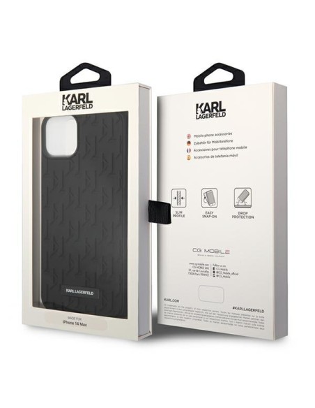 Karl Lagerfeld 3D Monogram dėklas iPhone 14 Plus - juodas Karl Lagerfeld 3D Monogram dėklas iPhone 14 Plus - juodas