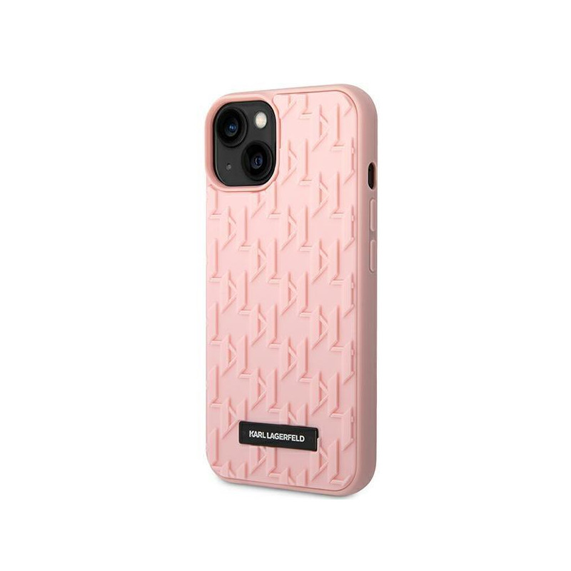 Karl Lagerfeld 3D Monogram dėklas iPhone 14 Plus - rožinis