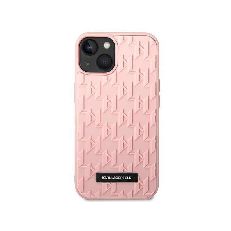 Karl Lagerfeld 3D Monogram dėklas iPhone 14 Plus - rožinis
