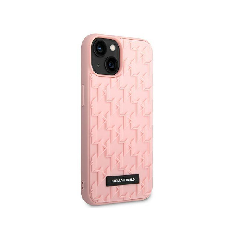 Karl Lagerfeld 3D Monogram dėklas iPhone 14 Plus - rožinis