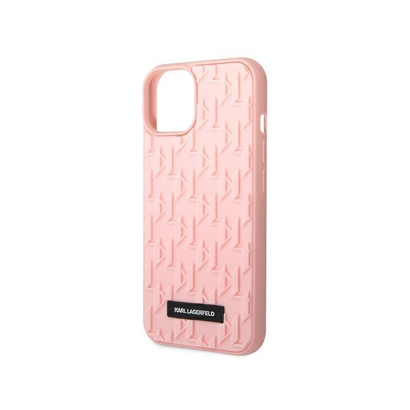 Karl Lagerfeld 3D Monogram dėklas iPhone 14 Plus - rožinis