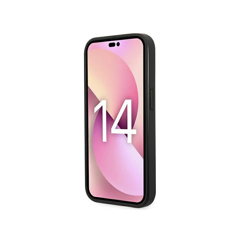 Karl Lagerfeld Saffiano Karl& 39 s Head Patch dėklas, skirtas iPhone 14 Pro – sidabrinis