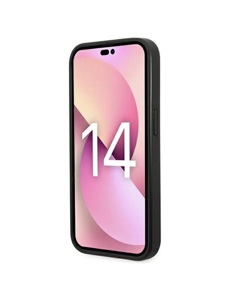 Karl Lagerfeld Saffiano Karl& 39 s Head Patch dėklas, skirtas iPhone 14 Pro – sidabrinis