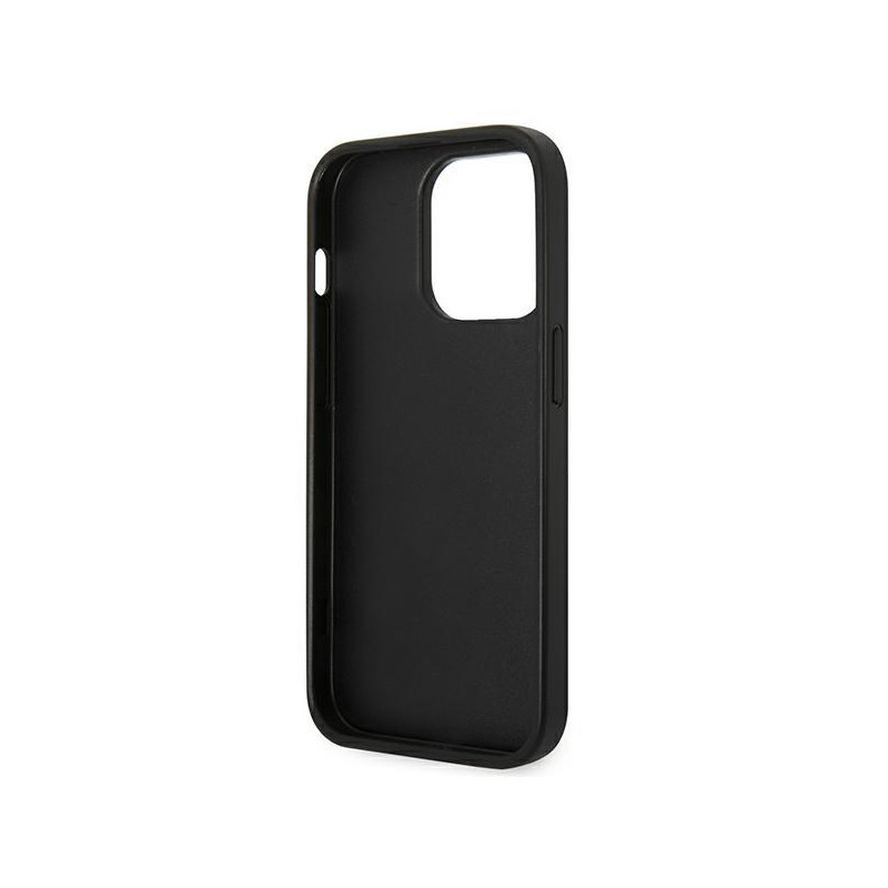 Karl Lagerfeld Saffiano Karl& 39 s Head Patch dėklas, skirtas iPhone 14 Pro – sidabrinis