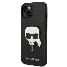 Karl Lagerfeld Saffiano Karl& 39 s Head Patch dėklas iPhone 14 Plus - juodas