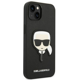 Karl Lagerfeld Saffiano Karl& 39 s Head Patch dėklas iPhone 14 Plus - juodas