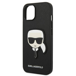 Karl Lagerfeld Saffiano Karl& 39 s Head Patch dėklas iPhone 14 Plus - juodas