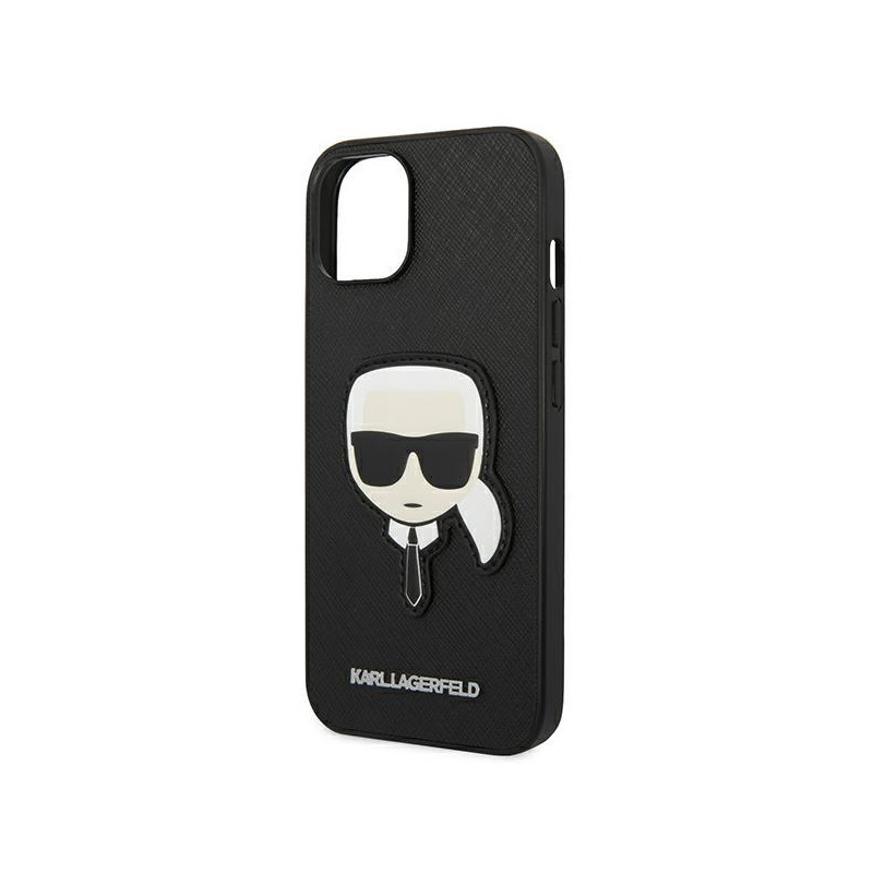 Karl Lagerfeld Saffiano Karl& 39 s Head Patch dėklas iPhone 14 Plus - juodas
