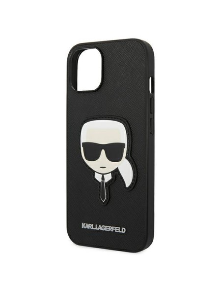 Karl Lagerfeld Saffiano Karl& 39 s Head Patch dėklas iPhone 14 Plus - juodas Karl Lagerfeld Saffiano Karl& 39 s Head Patch dėklas iPhone 14 Plus - juodas