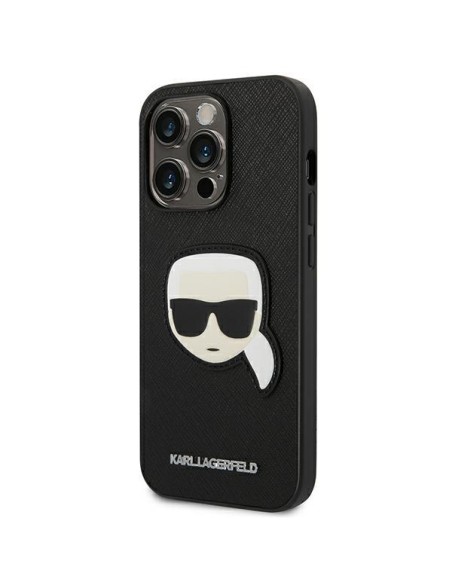 Karl Lagerfeld Saffiano Karl& 39 s Head Patch dėklas, skirtas iPhone 14 Pro Max - juodas Karl Lagerfeld Saffiano Karl& 39 s Head Patch dėklas, skirtas iPhone 14 Pro Max - juodas