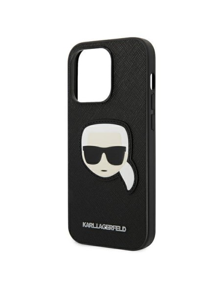 Karl Lagerfeld Saffiano Karl& 39 s Head Patch dėklas, skirtas iPhone 14 Pro Max - juodas Karl Lagerfeld Saffiano Karl& 39 s Head Patch dėklas, skirtas iPhone 14 Pro Max - juodas