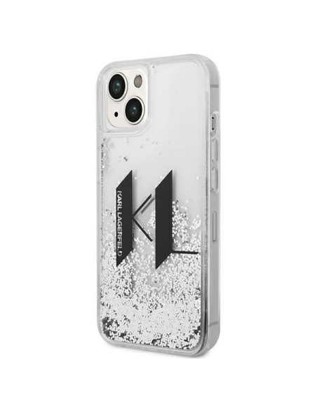 Karl Lagerfeld Liquid Glitter Big KL dėklas iPhone 14 Plus - sidabrinis Karl Lagerfeld Liquid Glitter Big KL dėklas iPhone 14 Plus - sidabrinis