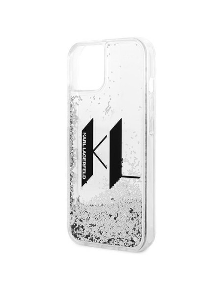 Karl Lagerfeld Liquid Glitter Big KL dėklas iPhone 14 Plus - sidabrinis Karl Lagerfeld Liquid Glitter Big KL dėklas iPhone 14 Plus - sidabrinis
