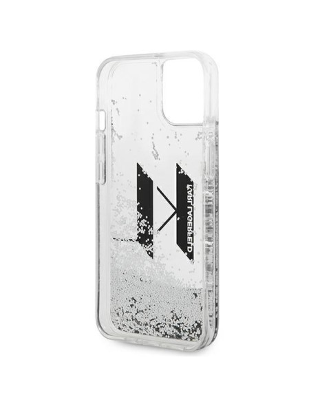 Karl Lagerfeld Liquid Glitter Big KL dėklas iPhone 14 Plus - sidabrinis Karl Lagerfeld Liquid Glitter Big KL dėklas iPhone 14 Plus - sidabrinis