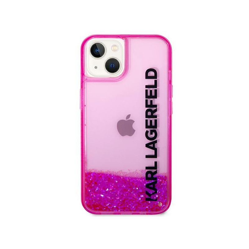 Karl Lagerfeld Liquid Glitter Elong dėklas iPhone 14 Plus - rožinis
