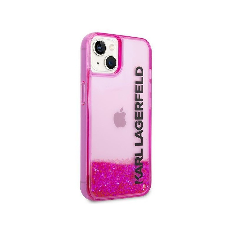 Karl Lagerfeld Liquid Glitter Elong dėklas iPhone 14 Plus - rožinis