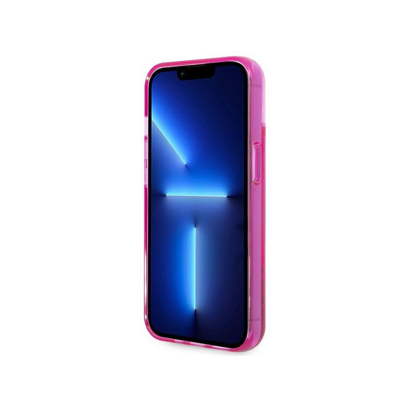 Karl Lagerfeld Liquid Glitter Elong dėklas iPhone 14 Plus - rožinis