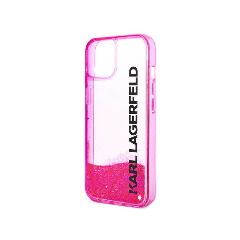 Karl Lagerfeld Liquid Glitter Elong dėklas iPhone 14 Plus - rožinis