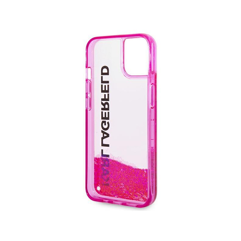 Karl Lagerfeld Liquid Glitter Elong dėklas iPhone 14 Plus - rožinis