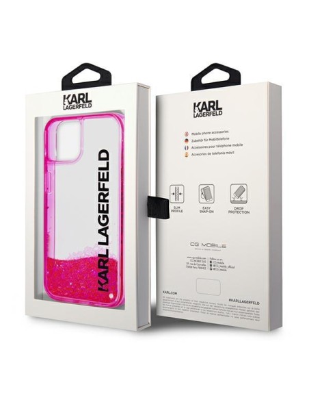 Karl Lagerfeld Liquid Glitter Elong dėklas iPhone 14 Plus - rožinis Karl Lagerfeld Liquid Glitter Elong dėklas iPhone 14 Plus - rožinis