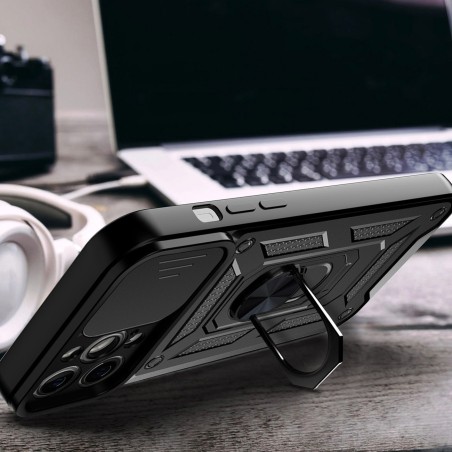 Hybrid Armor Camshield iPhone 13 Pro Max dėklo šarvuotas dangtelis su rožiniu fotoaparato dangteliu Hybrid Armor Camshield iPhone 13 Pro Max dėklo šarvuotas dangtelis su rožiniu fotoaparato dangteliu