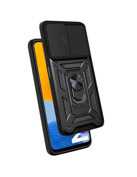 Hybrid Armor Camshield dėklas Samsung Galaxy A13 5G šarvuotas dangtelis su fotoaparato dangteliu juodas