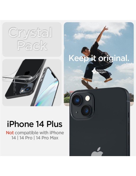 Spigen Crystal dėklas ir grūdinto stiklo rinkinys iPhone 14 Plus - skaidrus