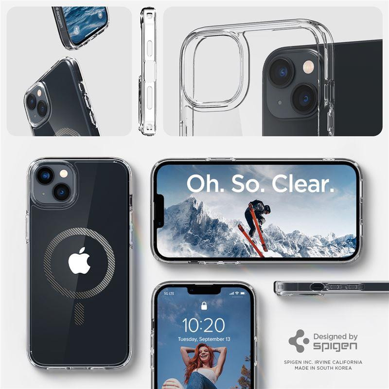 Spigen Ultra Hybrid Mag Dėklas su MagSafe, skirtas iPhone 14 Plus – skaidri pilka