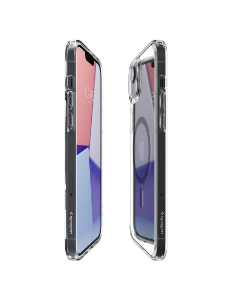 Spigen Ultra Hybrid Mag Dėklas su MagSafe, skirtas iPhone 14 Plus – skaidri pilka Spigen Ultra Hybrid Mag Dėklas su MagSafe, skirtas iPhone 14 Plus – skaidri pilka