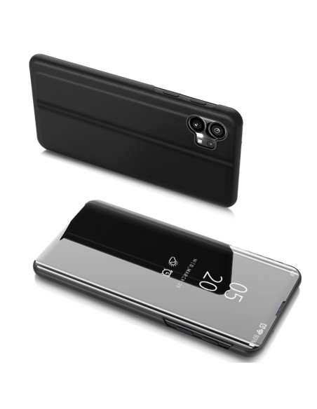 Clear View Case Nothing Phone 1 dangtelis su juodu atvartu