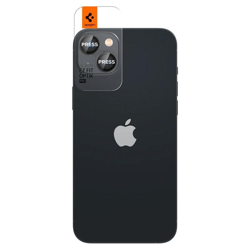 Spigen Glas.tR EZ Fit Optik Camera Protector iPhone 14 / Plus / 15 / Plus - Juoda 2 vnt.