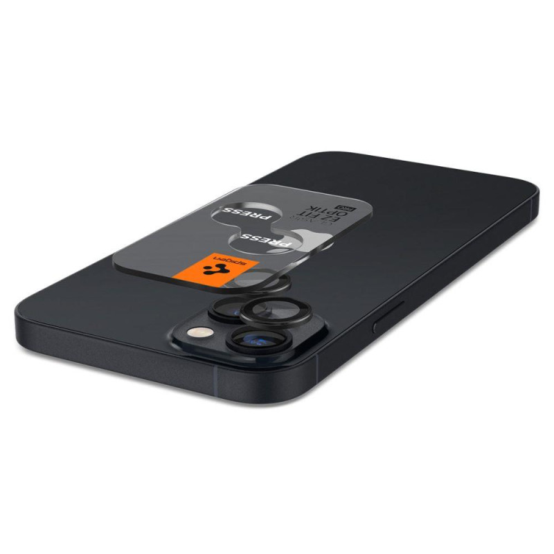 Spigen Glas.tR EZ Fit Optik Camera Protector iPhone 14 / Plus / 15 / Plus - Juoda 2 vnt.