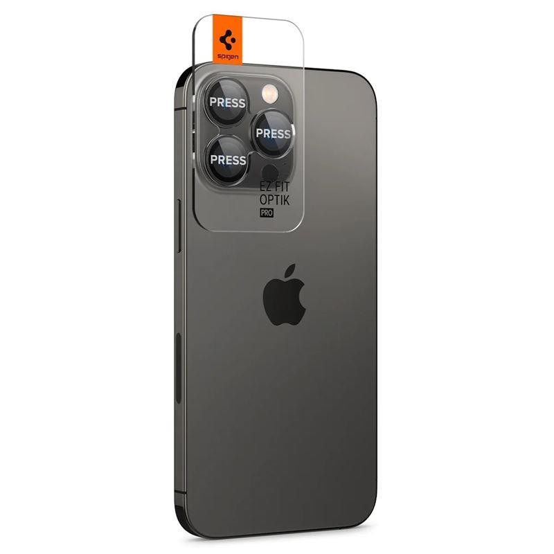 Spigen Glas.tR EZ Fit Optik Camera Protector iPhone 14 Pro / Pro Max / 15 Pro / Pro Max - Juoda 2 vnt.