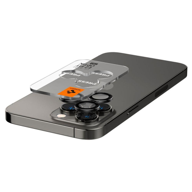 Spigen Glas.tR EZ Fit Optik Camera Protector iPhone 14 Pro / Pro Max / 15 Pro / Pro Max - Juoda 2 vnt.