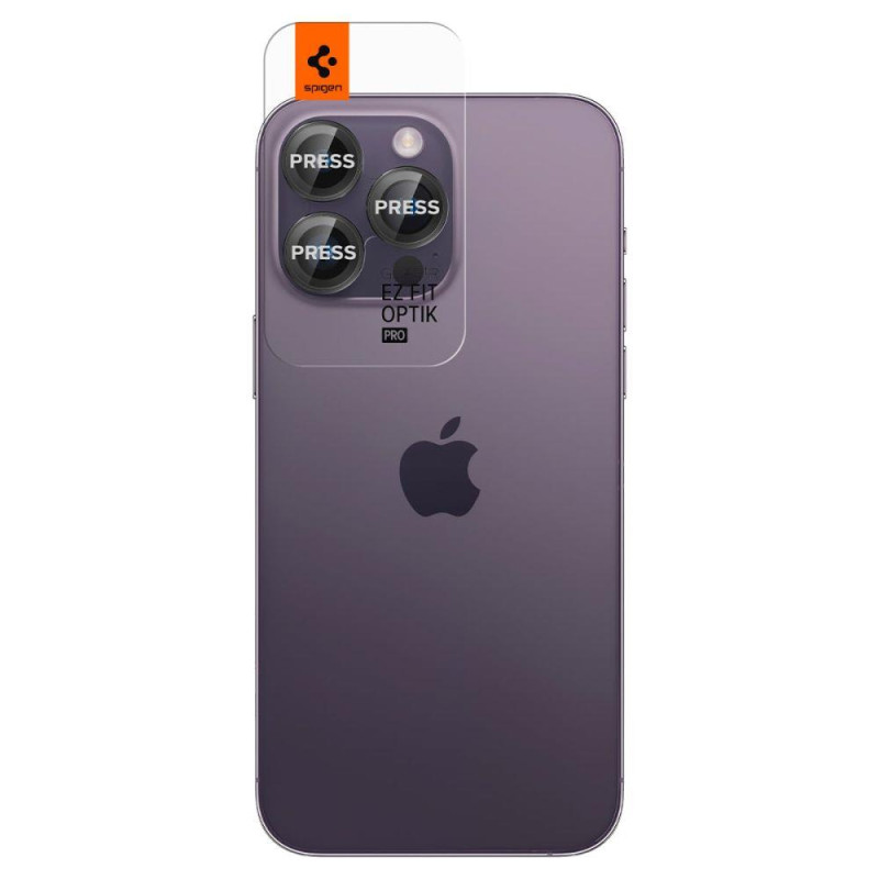 Spigen Glas.tR EZ Fit Optik Camera Protector iPhone 14 Pro / Pro Max / 15 Pro / Pro Max - Juoda 2 vnt.