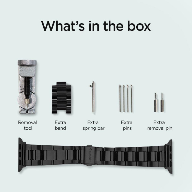 Spigen Modern Fit apyrankė, skirta Apple Watch 4/ 5/ 6/ 7/ 8/ 9/ SE (38/ 40/ 41 mm) – juoda