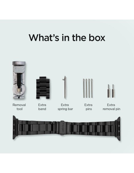 Spigen Modern Fit apyrankė, skirta Apple Watch 4/ 5/ 6/ 7/ 8/ 9/ SE (38/ 40/ 41 mm) – juoda Spigen Modern Fit apyrankė, skirta Apple Watch 4/ 5/ 6/ 7/ 8/ 9/ SE (38/ 40/ 41 mm) – juoda