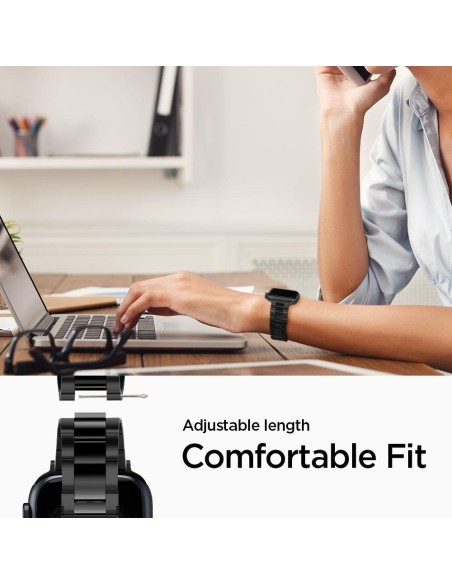 Spigen Modern Fit apyrankė, skirta Apple Watch 4/ 5/ 6/ 7/ 8/ 9/ SE (38/ 40/ 41 mm) – juoda Spigen Modern Fit apyrankė, skirta Apple Watch 4/ 5/ 6/ 7/ 8/ 9/ SE (38/ 40/ 41 mm) – juoda