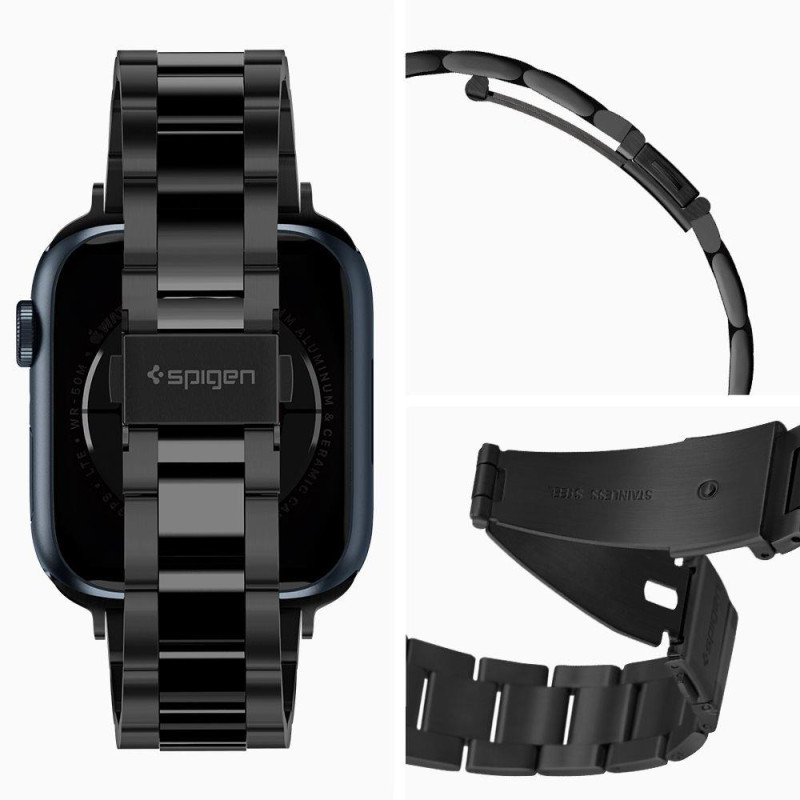 Spigen Modern Fit apyrankė, skirta Apple Watch 4/ 5/ 6/ 7/ 8/ 9/ SE (38/ 40/ 41 mm) – juoda