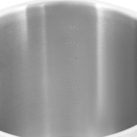 Plieninis puodas su matavimo dangteliu elektrinei dujinei indukcinei viryklei 115 l