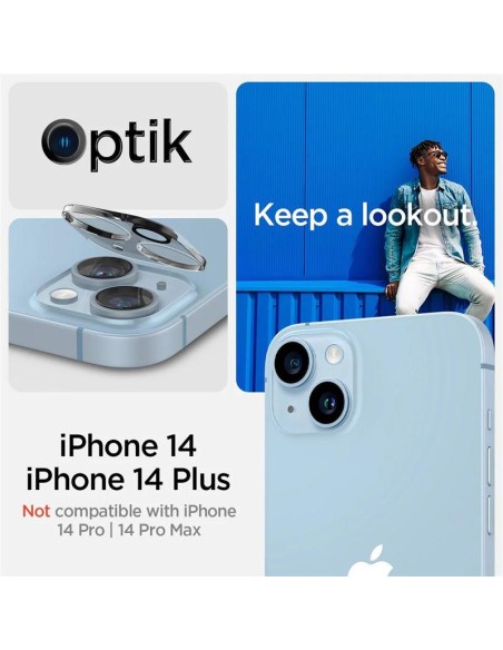 Spigen Optik.tR kameros apsauga iPhone 14 / 14 Plus - permatoma 2 vnt. Spigen Optik.tR kameros apsauga iPhone 14 / 14 Plus - permatoma 2 vnt.