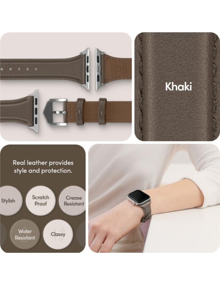 Spigen Cyrill Kajuk dirželis, skirtas Apple Watch 4/ 5/ 6/ 7/ 8/ 9/ SE (40/ 41 mm) - chaki Spigen Cyrill Kajuk dirželis, skirtas Apple Watch 4/ 5/ 6/ 7/ 8/ 9/ SE (40/ 41 mm) - chaki