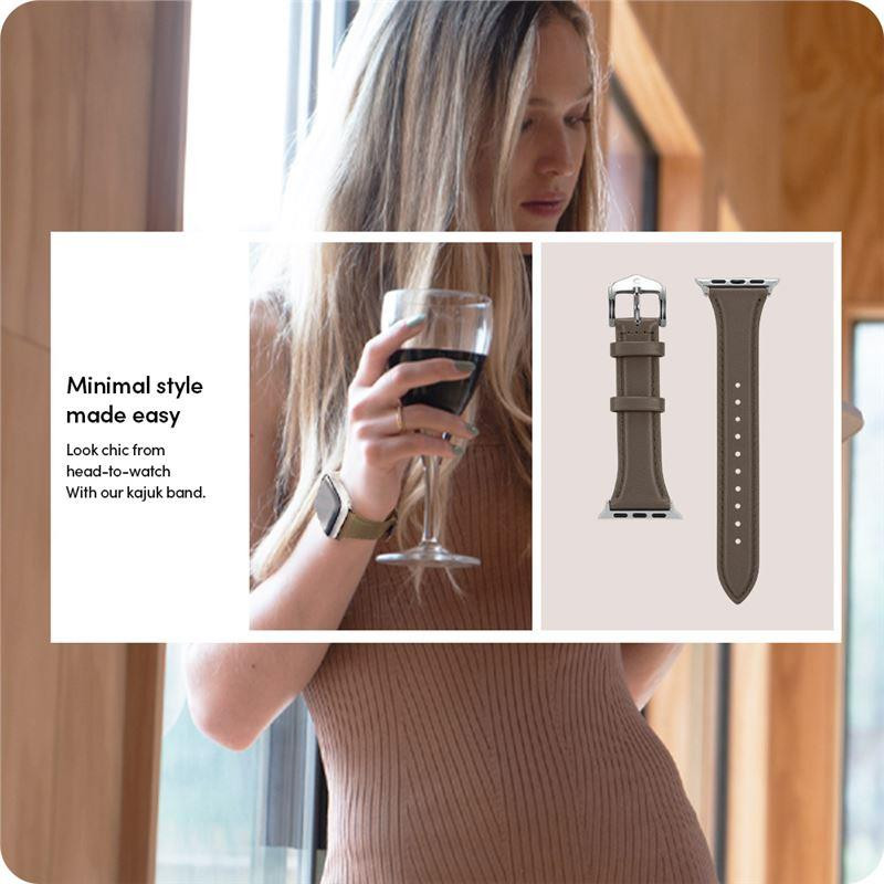 Spigen Cyrill Kajuk dirželis, skirtas Apple Watch 4/ 5/ 6/ 7/ 8/ 9/ SE (40/ 41 mm) - chaki