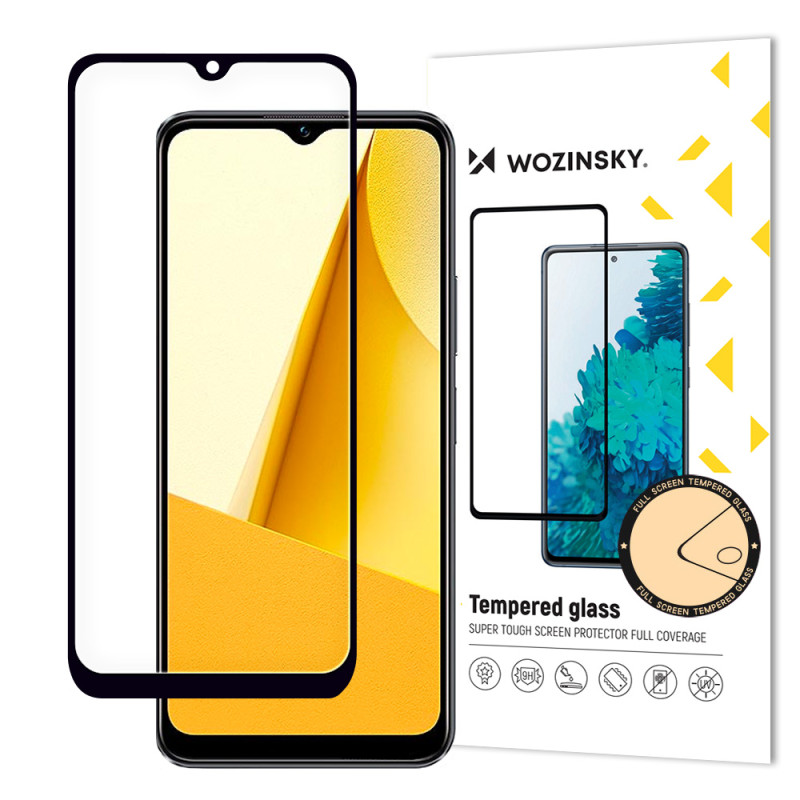 Wozinsky Full Glue grūdintas stiklas Vivo Y16 / Y02s per visą ekraną su juodu rėmeliu (tinka dėklui) Wozinsky Full Glue grūdintas stiklas Vivo Y16 / Y02s per visą ekraną su juodu rėmeliu (tinka dėklui)