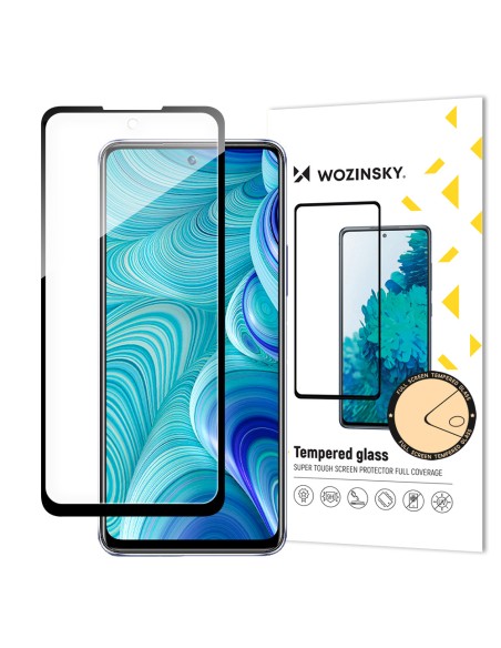 Wozinsky Full Glue grūdintas stiklas Infinix Hot 11S NFC viso ekrano su juodu rėmeliu (tinka dėklui)