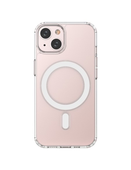Skaidrus magnetinis dėklas su MagSafe iPhone 14 su sidabriniu žiedu – skaidrus Skaidrus magnetinis dėklas su MagSafe iPhone 14 su sidabriniu žiedu – skaidrus