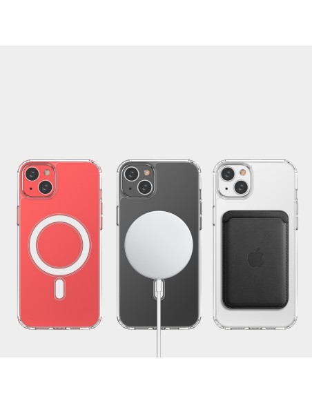 Skaidrus magnetinis dėklas su MagSafe iPhone 14 Plus su sidabriniu žiedu – skaidrus Skaidrus magnetinis dėklas su MagSafe iPhone 14 Plus su sidabriniu žiedu – skaidrus