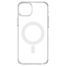 Skaidrus magnetinis dėklas su MagSafe iPhone 14 Plus su sidabriniu žiedu – skaidrus
