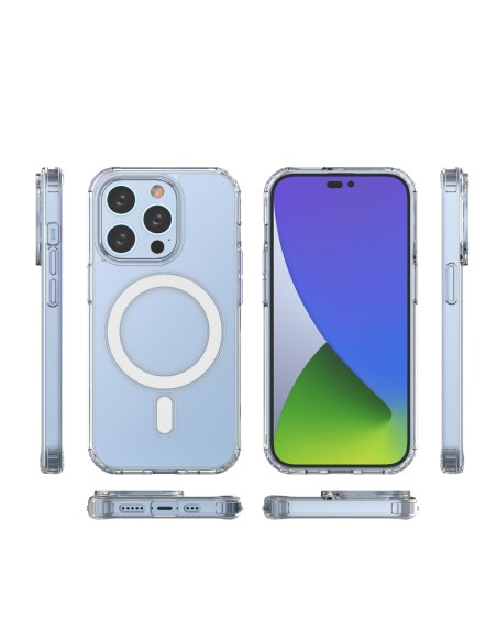 Skaidrus magnetinis dėklas su MagSafe iPhone 14 Pro su sidabriniu žiedu – skaidrus Skaidrus magnetinis dėklas su MagSafe iPhone 14 Pro su sidabriniu žiedu – skaidrus