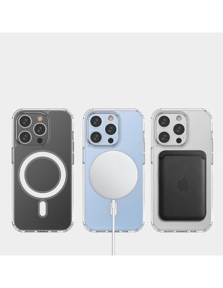 Skaidrus magnetinis dėklas su MagSafe iPhone 14 Pro su sidabriniu žiedu – skaidrus Skaidrus magnetinis dėklas su MagSafe iPhone 14 Pro su sidabriniu žiedu – skaidrus